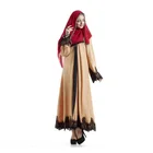 2019 Abaya Long Muslim Cardigan Gown Lace Evening Dress For Women