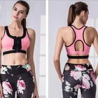 OEM Wholesale Hot Sexy Yoga Bra Zip and color block for girls