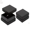 Matte black jewelry box paper ring box with firm top and bottom