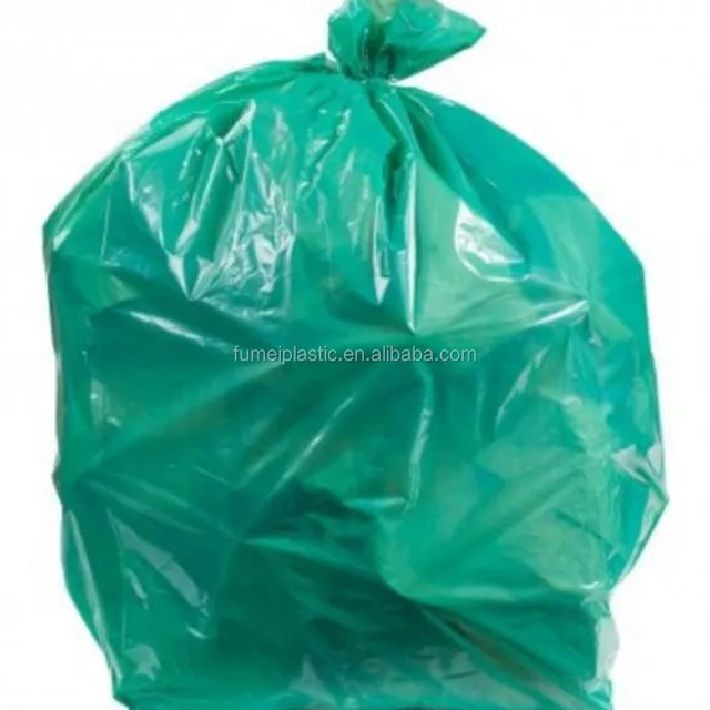 50% recycled lldpe green plastic trash bags / bin liner