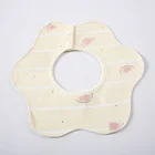 Yellow organic cotton watermelon print washable 360 waterproof soft baby burp cloth bib new in stock
