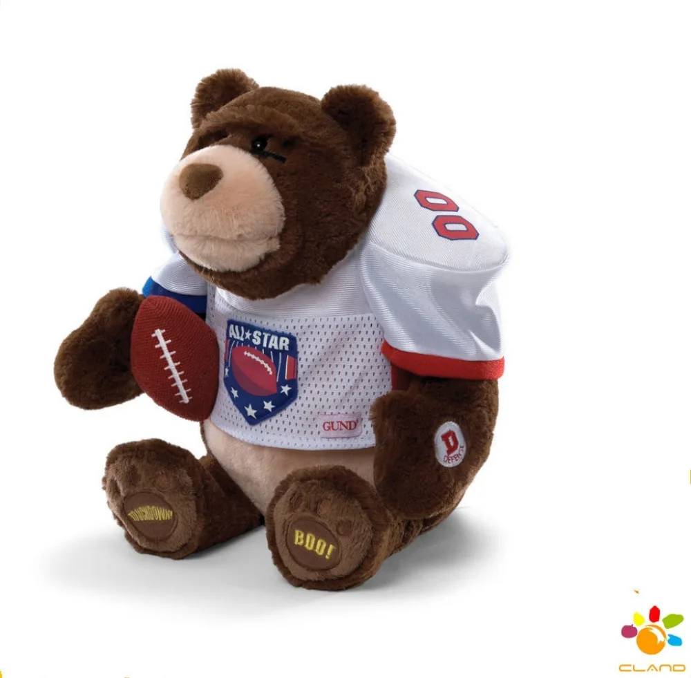 professional cute plush toy teddy bear football style toy