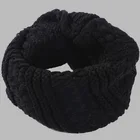 SZPLH Black Cable Hand Knitted Round Cashmere Scarf Shawl