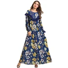 Zakiyyah 7506 2019 Newest Islamic Clothing Muslim Dress Abaya Fashion Women Clothing Dress Floral Print