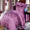 Luxury Jacquard Comforter Bedding Sets Pure Silk Pink Floral Bedspread