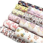 Free Shipping Vinyl Pvc Animal Printed Faux Synthetic Leather Fabric 3525