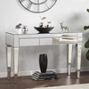 Silver Contemporary Three felt-lined drawers Mirrored Console Table