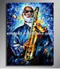 Facoryt direct sale famous artist canvas painting with axophone playing