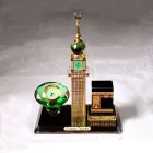 MH-LP0251 Glass Kabba Makkah Clock Tower Islamic Frame Tower Gifts