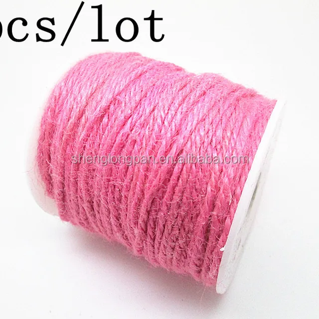 4pcs/lot 100yards 2mm diy craft pink hemp rope decorative jute