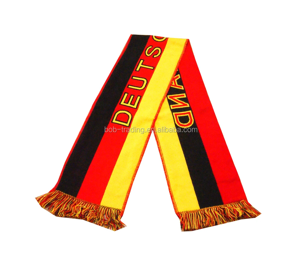 Germany series football fan printing scarf custom silk satin football fans scarf