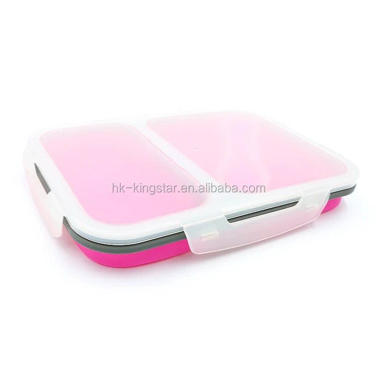 Latest style silicone material leak proof bento food lunch box with eco-friendly feature