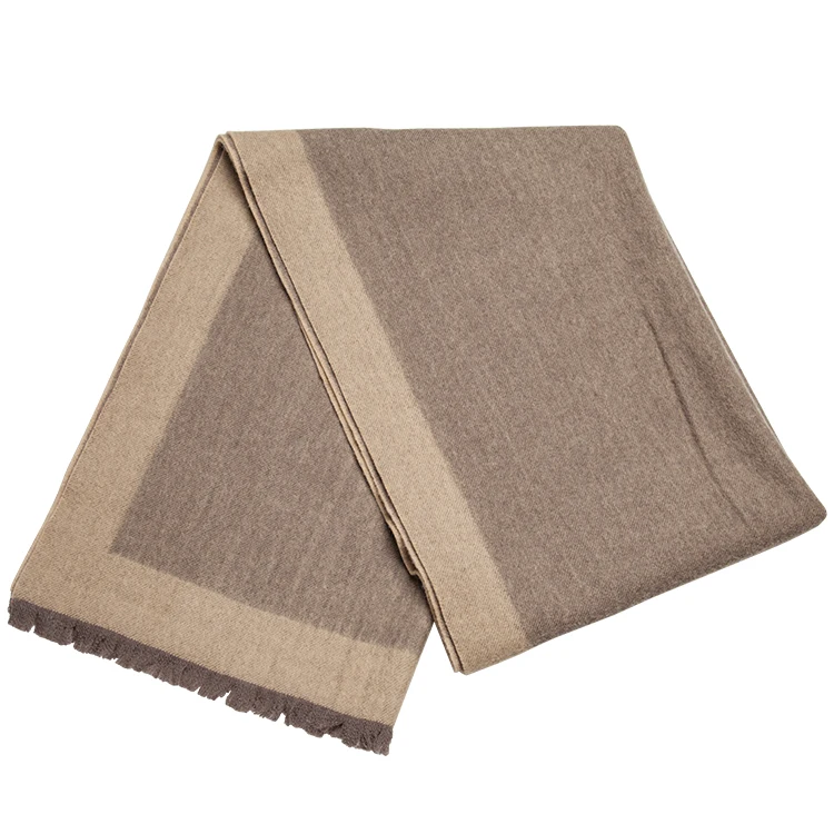 New Fashion Winter Wear Wool Shawl Women Oversize Checked Solid Scarf Two Color Jacquard Wool Shawl for Women