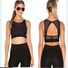 Women Black Yoga top Shorts Set Gym Pants Running Sports Wear