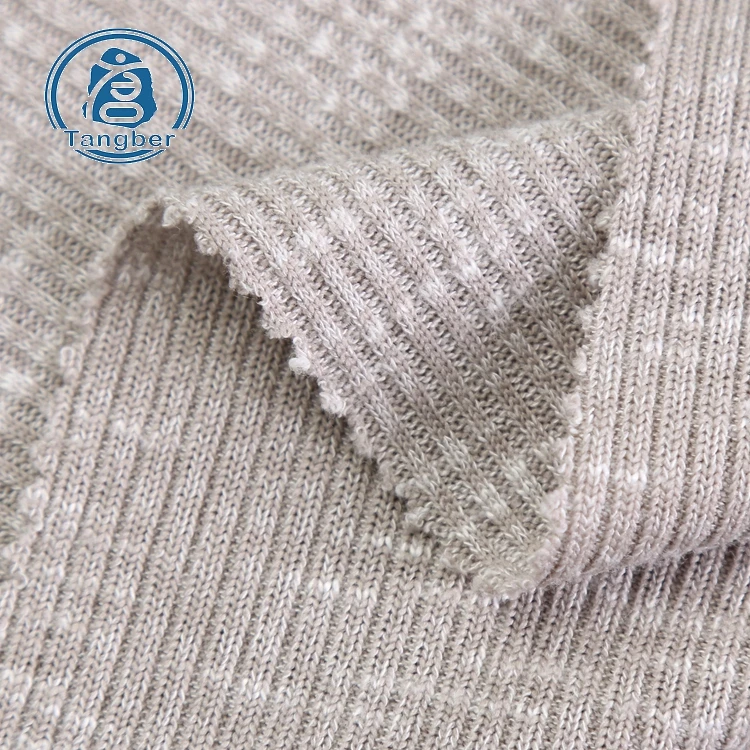 High quality wholesale soft hand jacquard rib polyester rayon slub hacci knit fabric
