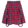 X86431B Individual lady zipper pleated skirt women plaids skirts