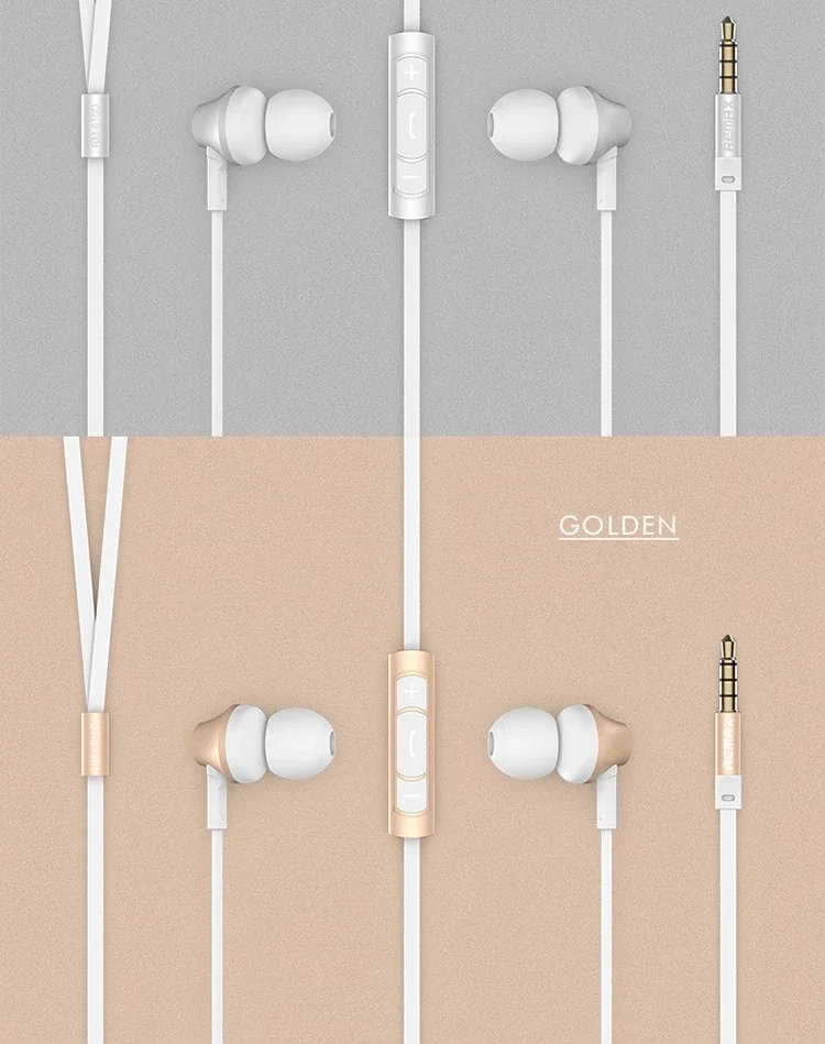 Remax RM-610D 1.2M Fashion Mobile Phone Earphones Wired Earbuds - ANKUX.COM