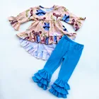 Smocked children clothing wholesale fashion toddler girl outfits ruffle boutique cotton children clothing sets