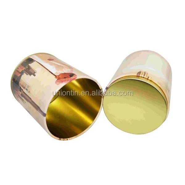 stackable round metal tea / coffee tins can factory price