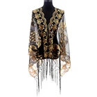 China manufacturer shining shawl wrap with tassel streetwear scarf