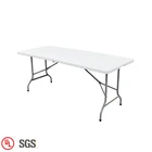 Office Furniture 6FT Fold-in-half Metal Plastic Folding Office Table
