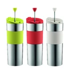 OEM Stainless Steel Double Wall Travel French Press Coffee Tea Cup