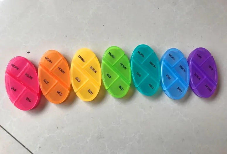 tv hot sell cylindroid 7 day Rainbow Medicine Dispenser Vitamins drawer case