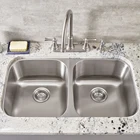 wholesale 32x18 undermount double bowl kitchen stainless steel sink