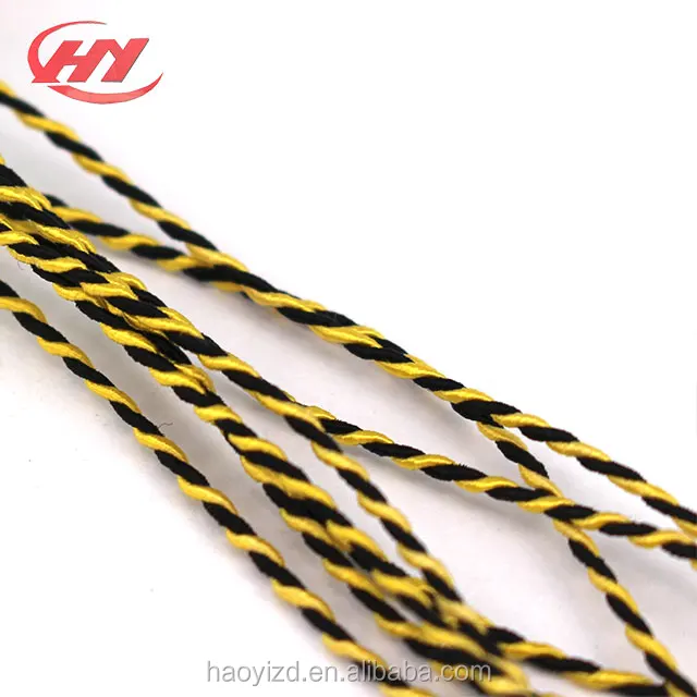 2mm 3mm 6mm negro amarillo de algodón de Nylon embalaje trenza cuerda