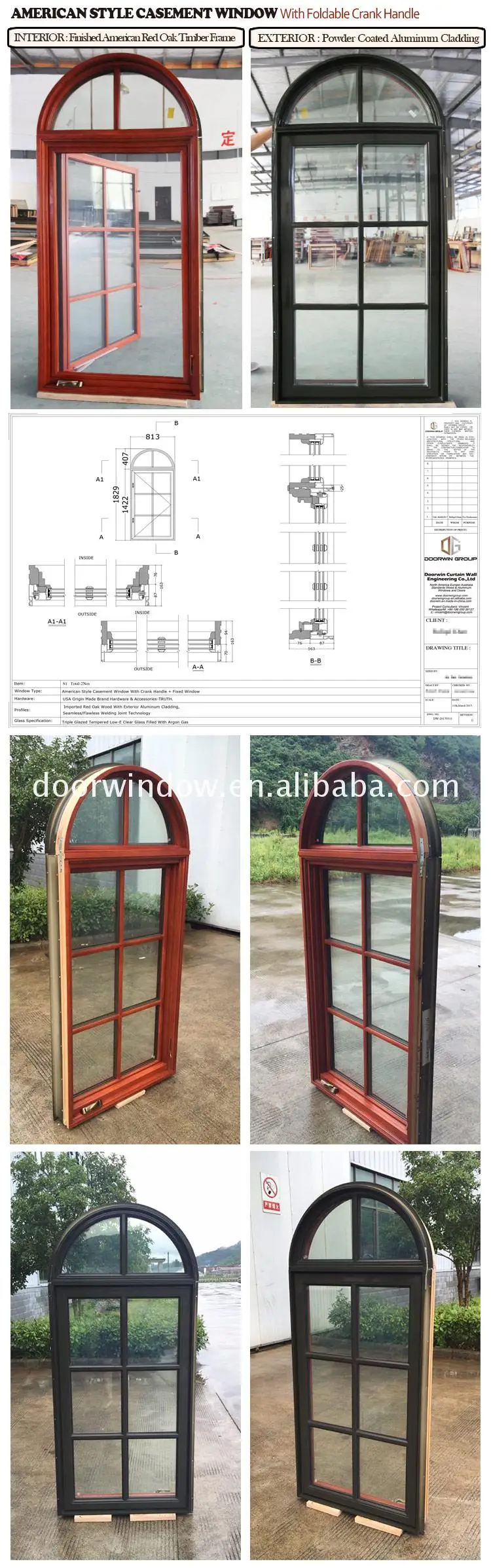 wooden window frame design crank casement windows