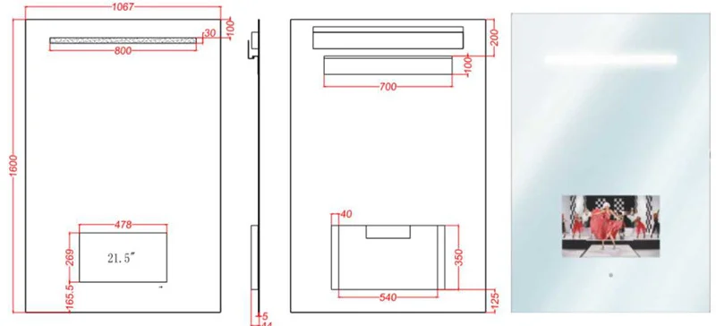 Montable En Pared O Integrable Lcd Tv Detrás Baño Espejo - Buy Lcd