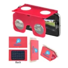 OEM Gift Travel suitable red color ABS cheap smart rectangle foldable cell phone 3D Virtual reality Video HD player glasses