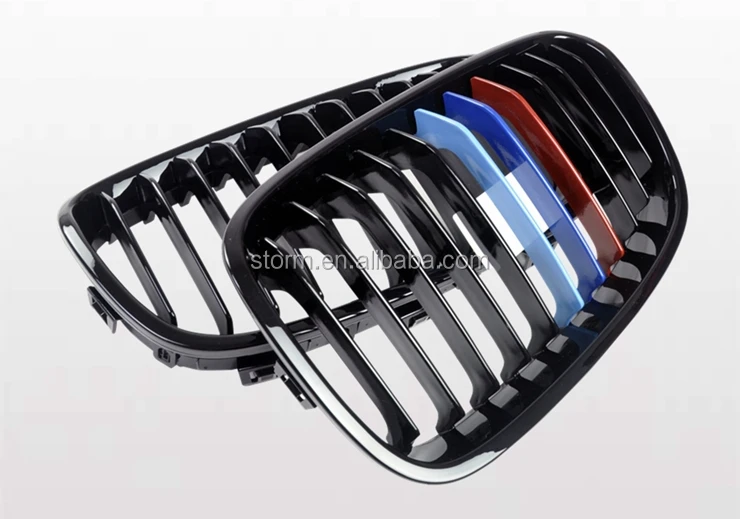 2011-2013 1 Series F20 M-Color Gloss Black Kidney Front Bumper Grille For BMW F20 Body Kit.jpg