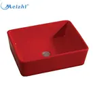 Bathroom red vessel bowl sink ceramic art basin for children size