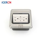 Slow Openning Silver Spray Painted Pop Up Type Floor Outlet With American Electrical GFCI TR 125V 20A