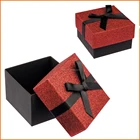 Red glitter universal gift box with bow