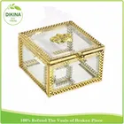 one of a kind gift for mom ! storage vintage Jewelry Watch Ring holder Cube Mirror brass glass clear box packaging