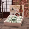 Wholesale Factory price Kung Fu Ceramic tea set Japanese glaze color 1 pot 6 cup Tea Kettle set