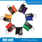 Free CPR mask keychain including mask and glove, Cpr life key chain