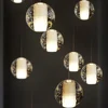 Crystal pendant light Glass Bulbs LED G4 modern lobby hanging lamp Chandeliers for coffee shop or living room