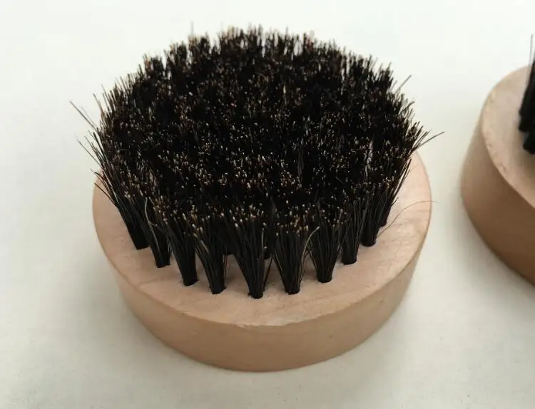Black Wild Boar Bristle brush round wooden handle for Men shaving brush wooden carving can be logo