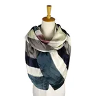 100% polyester high quality stripe scarf vintage long shawl