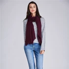 Fashionable knitted Rib Solid Color Thick Acrylic Scarf Hijab For Women