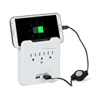 smart phone cradle 2 AC Outlet Wall Mount Plate Surge Protector with 2 USB Charger wall tap