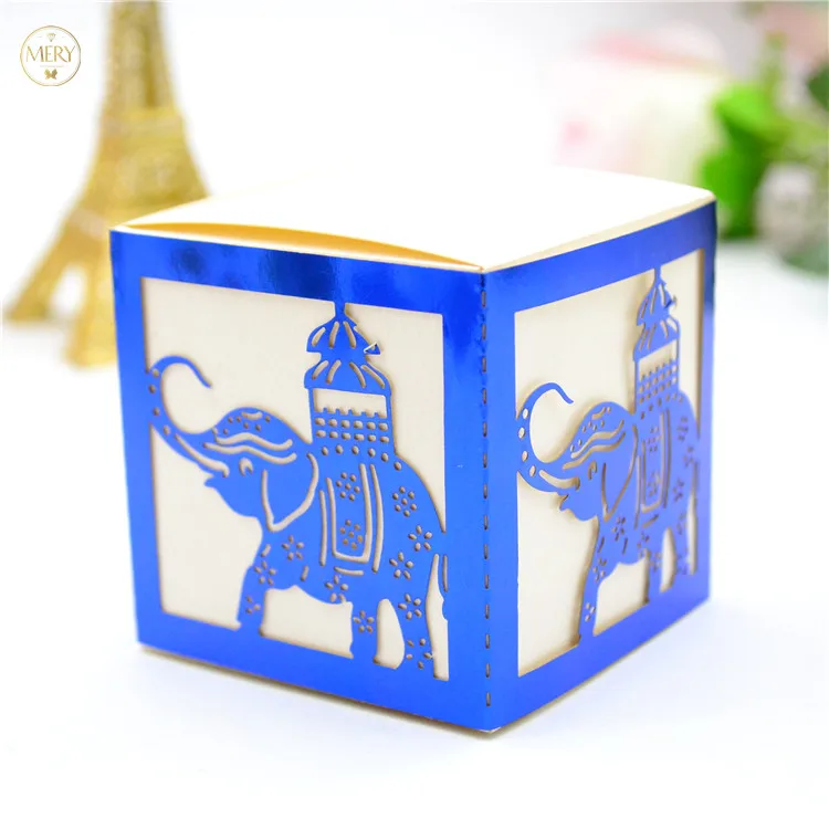 elephant laser cut baby shower party wedding gift box with