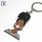 Wholesale Custom promotional key ring fashion cheaper cartoon character metal soft hard enamel keychain