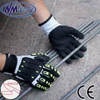 NMSAFETY anti impact glove and cut 5 glove working gloves TPR chips on back and magic buckle