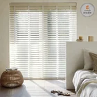 Pure White outdoor Wooden Venetian Blind/2inch faux wood venetian blinds