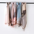 Low MOQ hot sale fashion design custom lady scarf silk feel satin scarf women