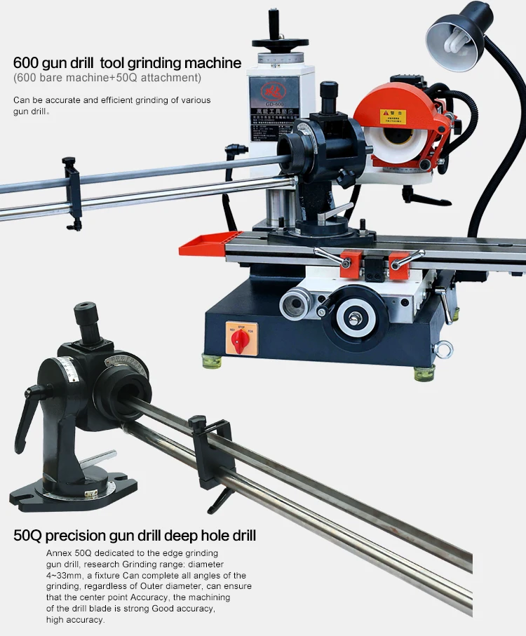 Long Drill Sharpener Length 2000mm Gd600q Gun Drill Grinding Machine